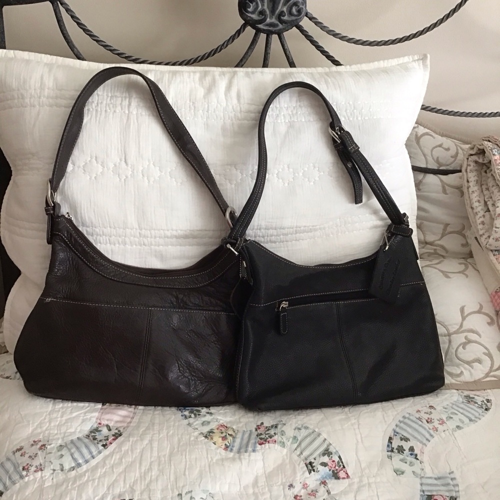 Two Charter Club Leather Handbags EUC